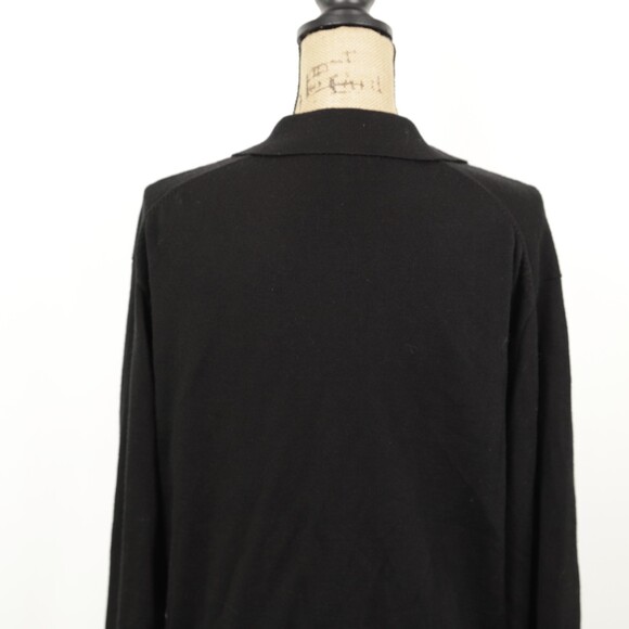 EC Linea Uomo Wool Polo Long Sleeve Black Sweater size XL - Picture 6 of 8